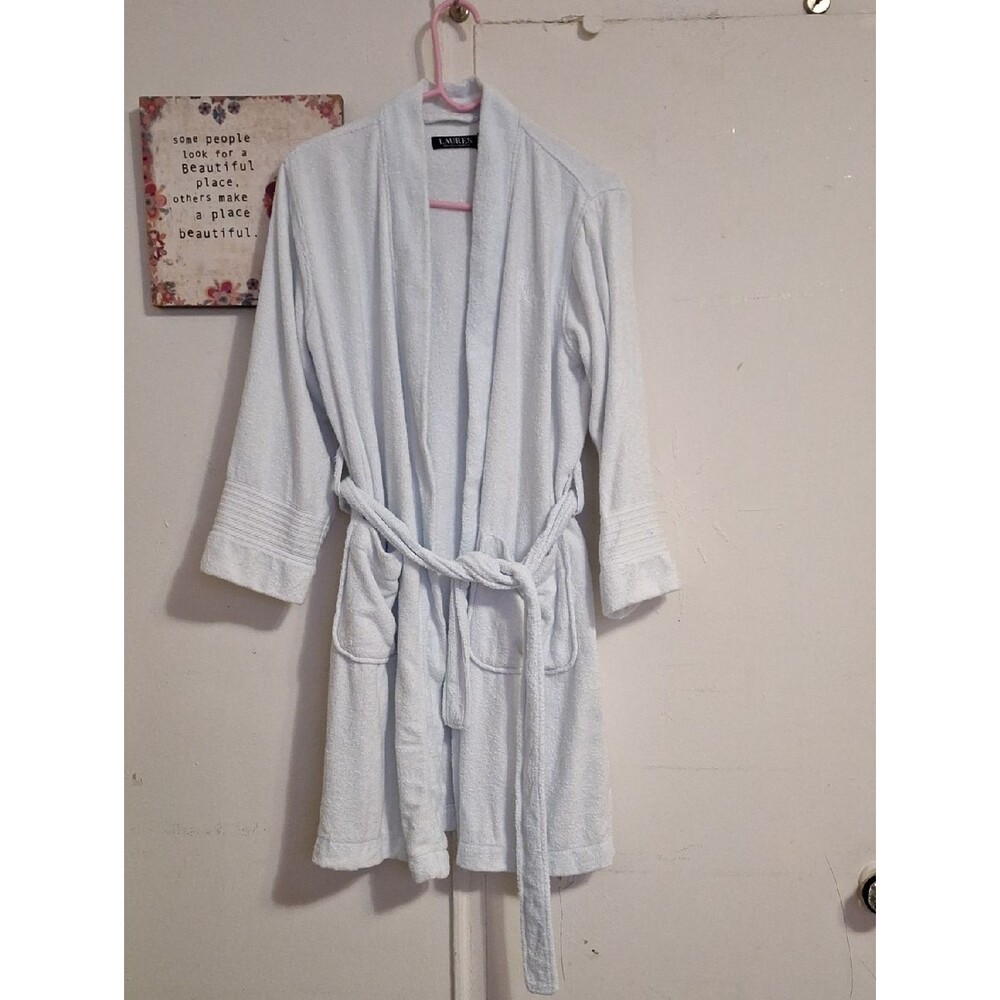 Lauren Ralph Lauren Light Blue Terry cotton Robe